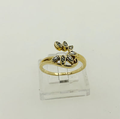 14K Yellow Gold Diamond Ring Guard