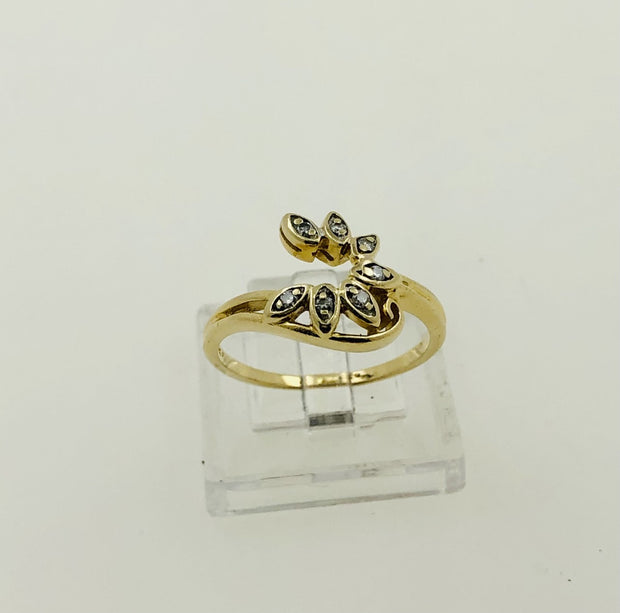 14K Yellow Gold Diamond Ring Guard