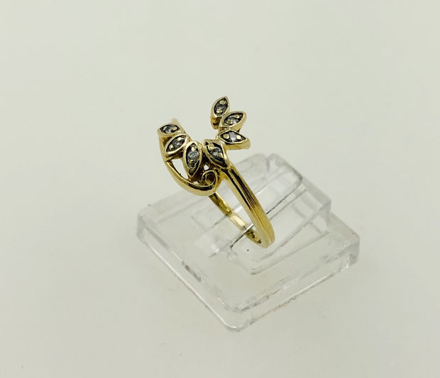 14K Yellow Gold Diamond Ring Guard