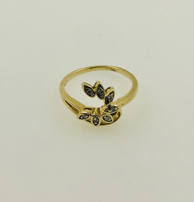 14K Yellow Gold Diamond Ring Guard