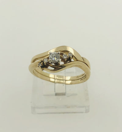 14K Yellow Gold Diamond Wedding Ring Set