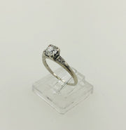 14K White Gold Solitaire Diamond Ring