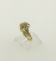 14K Yellow Gold Diamond Cluster Ring