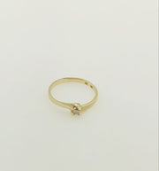 14K Yellow Gold Solitaire Diamond Ring
