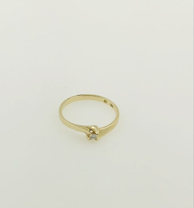 14K Yellow Gold Solitaire Diamond Ring