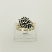 10K Yellow Gold Diamond Cluster Ring