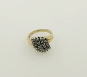 10K Yellow Gold Diamond Cluster Ring