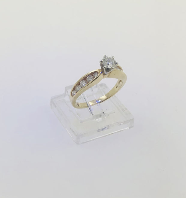 14K Yellow Gold Solitaire Diamond Ring