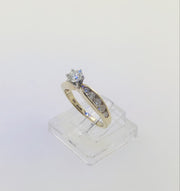 14K Yellow Gold Solitaire Diamond Ring