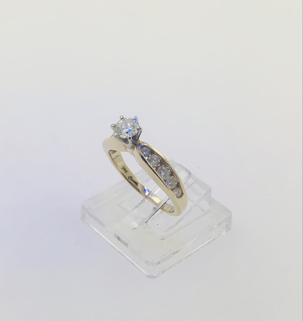 14K Yellow Gold Solitaire Diamond Ring