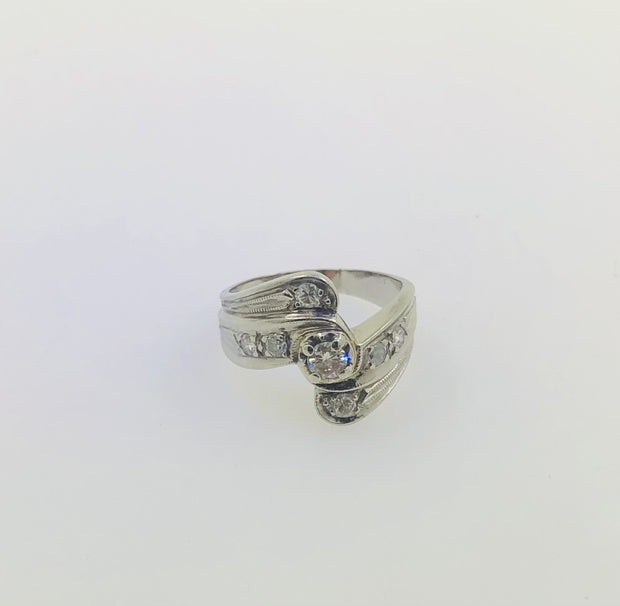 14K White Gold Diamond Ring