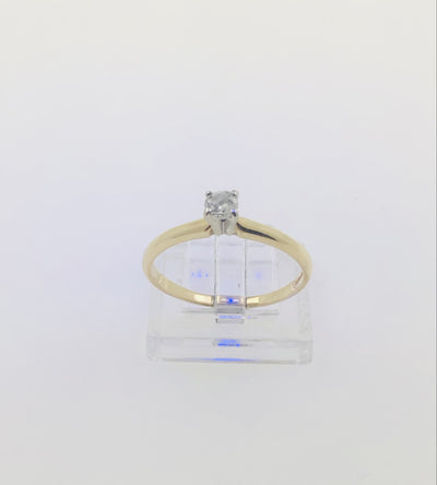 14K yellow Gold Solitaire Diamond Ring