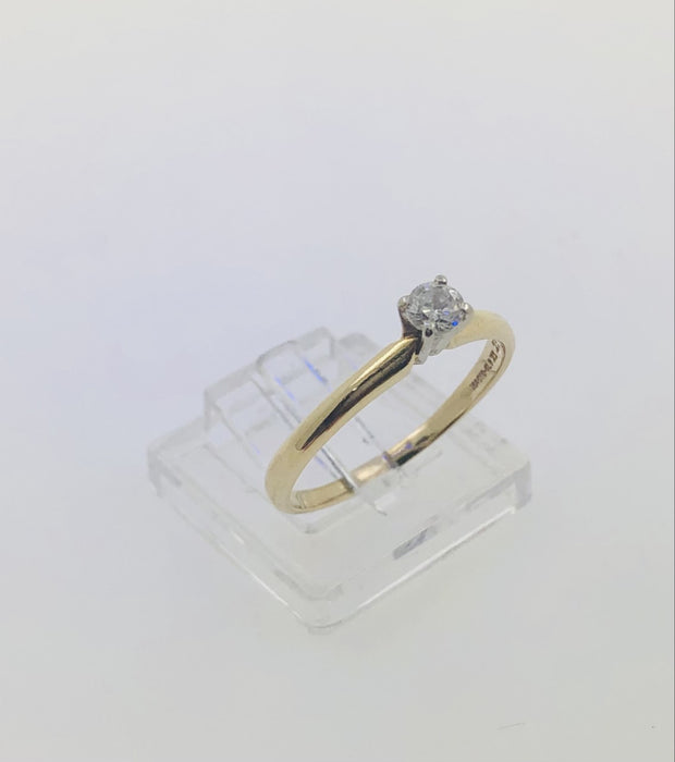14K yellow Gold Solitaire Diamond Ring