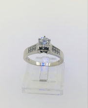 14K White Gold Solitaire Diamond Ring