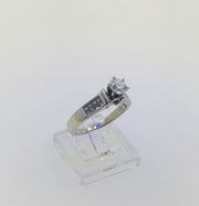 14K White Gold Solitaire Diamond Ring