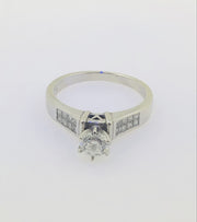14K White Gold Solitaire Diamond Ring