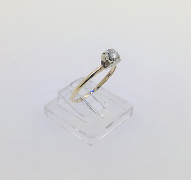 14K Yellow Gold Solitaire Diamond Ring
