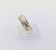 18K Tri-Color Gold Triple Interlock Ring