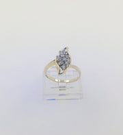 14K Yellow Gold Cluster Diamond Ring