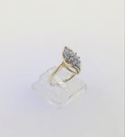 14K Yellow Gold Cluster Diamond Ring