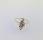 14K Yellow Gold Cluster Diamond Ring
