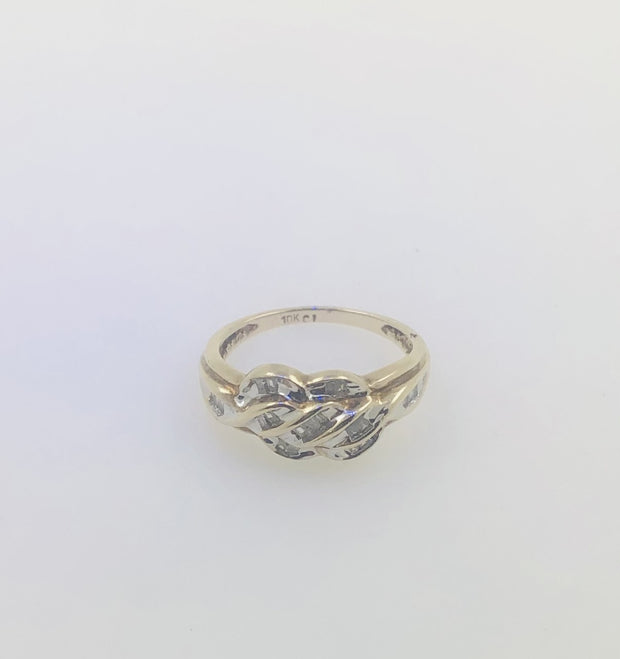 10K Yellow Gold Diamond Band Ring