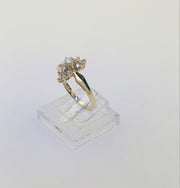14K Yellow Gold Diamond Cluster Ring