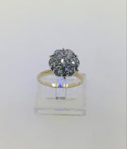 14K Two Tone Yellow Gold Diamond Ring