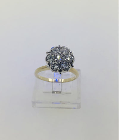 14K Two Tone Yellow Gold Diamond Ring