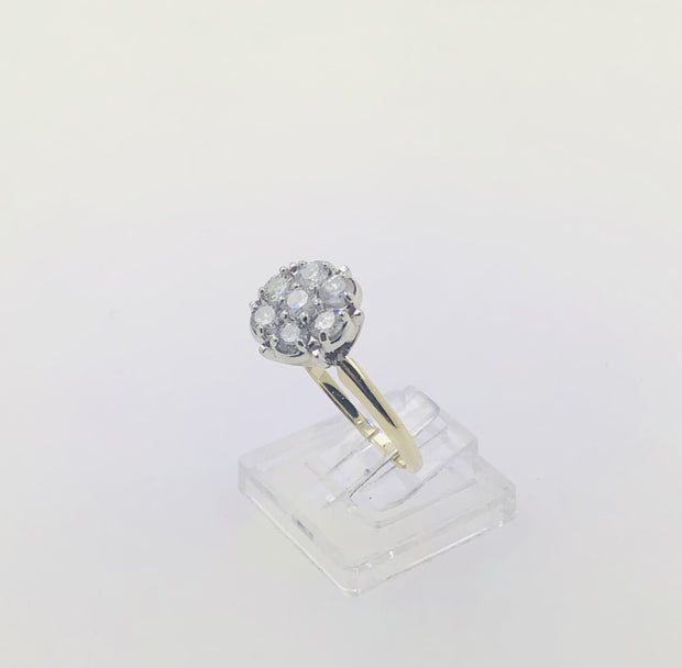 14K Two Tone Yellow Gold Diamond Ring