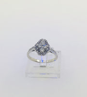 14K White Gold Diamond Cluster Ring