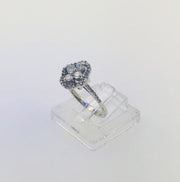 14K White Gold Diamond Cluster Ring