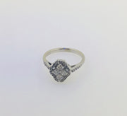 14K White Gold Diamond Cluster Ring