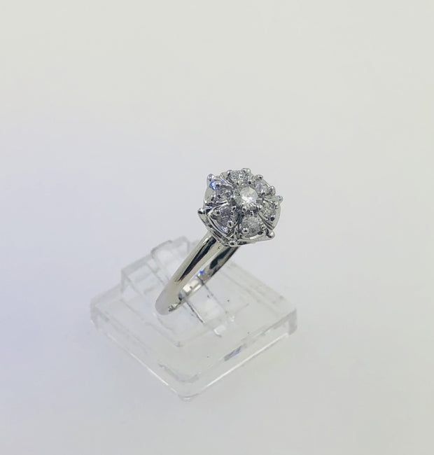 14K White Gold Diamond Ring