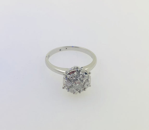 14K White Gold Diamond Ring