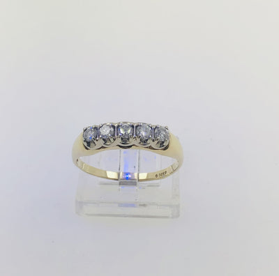 14K Yellow Gold Diamond Band Ring