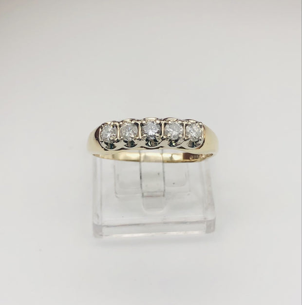 14k Yellow Gold Diamond Ring Band