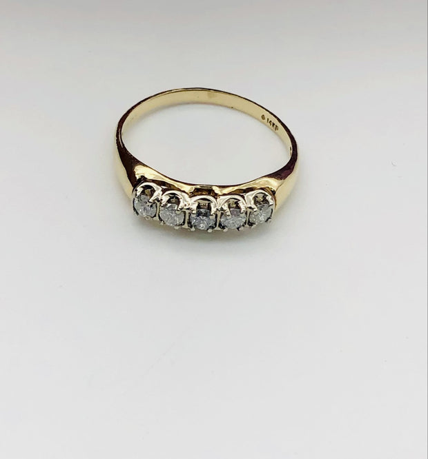 14k Yellow Gold Diamond Ring Band